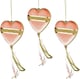 image 1 of Shatchi Pink Heart Decorations 11x26cm - 3Pcs Christmas Hanging Decorations