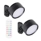 image 1 of ValueLights Marshall Pair of Matte Black Wall Light & Bulb | Black