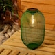 image 3 of ValueLights Solar Powered Outdoor Dark Green Metal Mesh Basket Garden Lantern Light