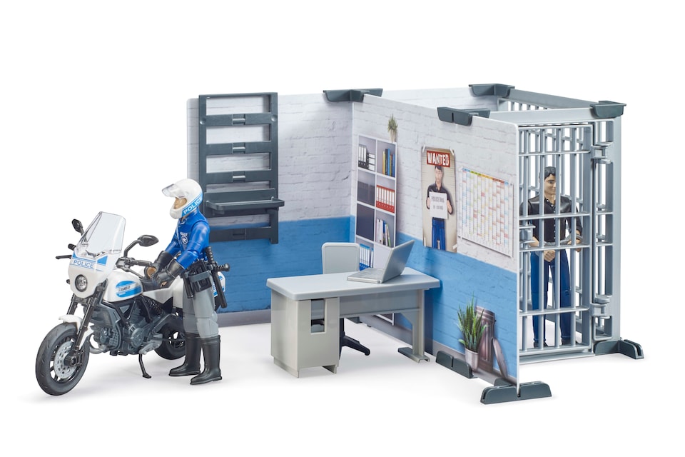 image 1 of Bruder bworld Police station with police motorbike Police Vehicle Playset
