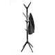 image 1 of Hampton Black Wooden Freestanding Hat and Coat Stand, Rack, Tree with 8 Hooks | Black | One Size