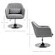image 3 of HOMCOM Swivel Linen Fabric Accent Chair for Living Room Contemporary Vanity Armchair with Adjustable Height Thick Cushion Lumbar Support Armrest for Bedroom Office Light Grey