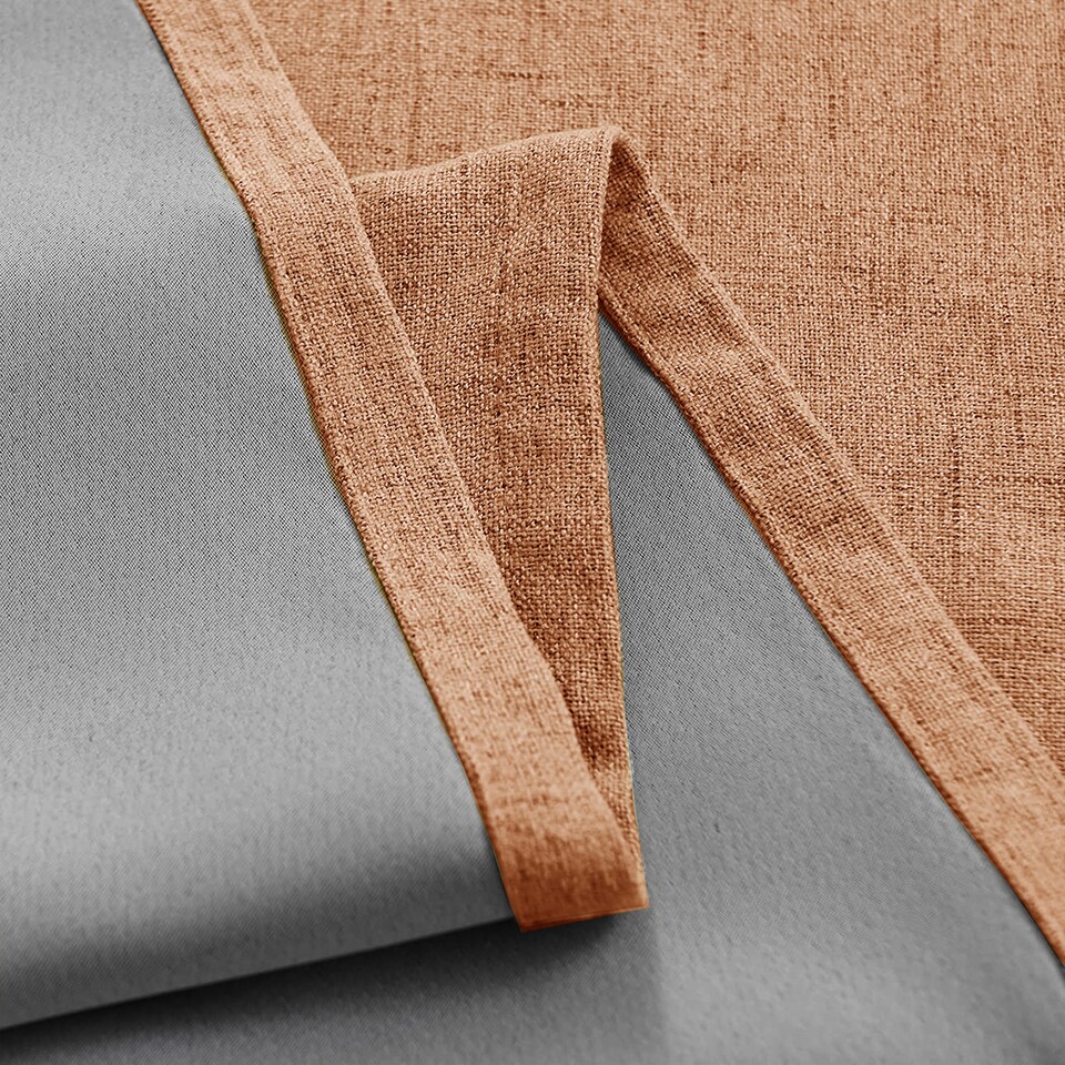 image 1 of Orange Lined Blackout Eyelet Curtains - 46 x 63 Inch Drop - 2 Panel | Orange | One Size