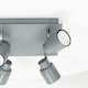 image 3 of ValueLights Benton Grey IP44 Square Bathroom Ceiling Light Grey