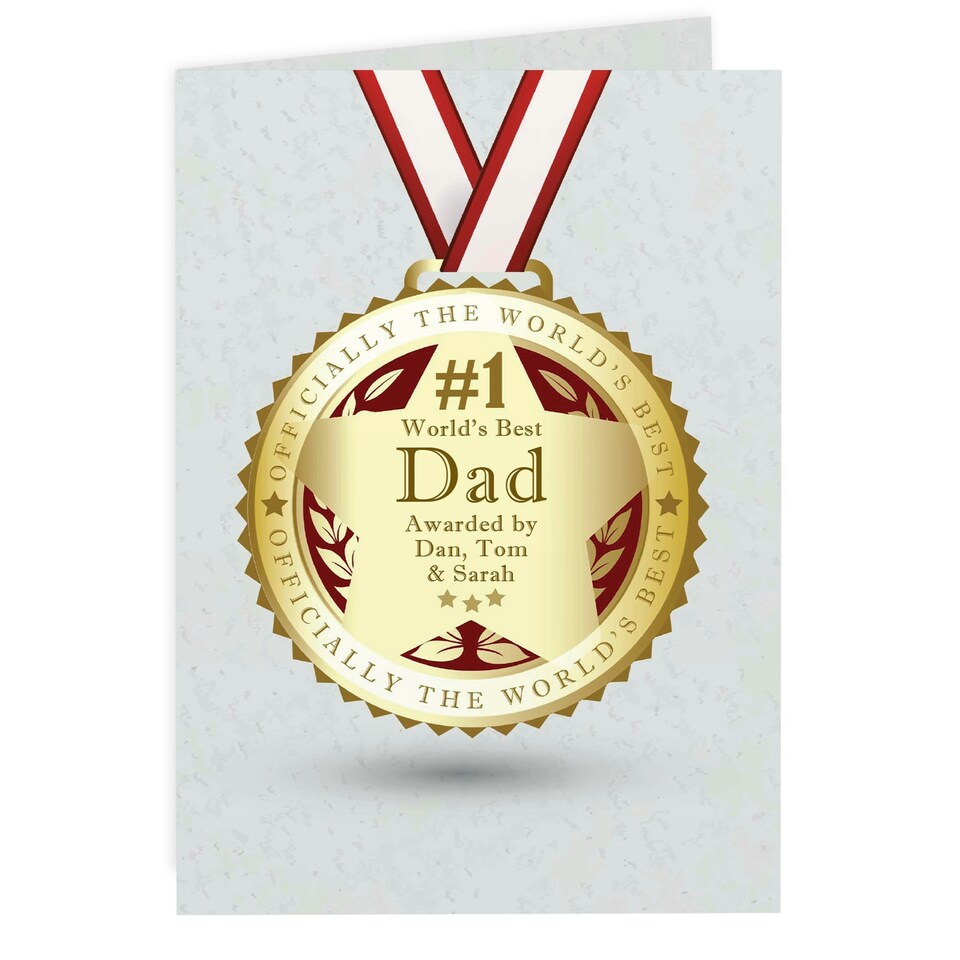image 1 of Personalised Number 1 Medal Card
