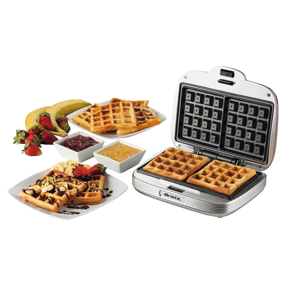 image 1 of Ariete 1973 Retro Style Waffle Maker, 700W, Red