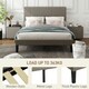 image 5 of HOMCOM King Size Bed Frame with 5-Level Adjustable Headboard Wooden Slats
