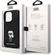 image 3 of Karl Lagerfeld Ikonik Metal Pin Silicone Cover for iphone 15 Pro 6.1 Black - KLHCP15LSMHKNPK