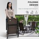 image 3 of Outsunny Set of 4 Outdoor Wicker Folding Chairs, Patio PE Rattan Dining Armrests Chair set with 7 Levels Adjustable Backrest, for Outdoors, Camping, Dark Brown