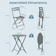 image 4 of Yaheetech 3-Piece Outdoor Bistro Set with 1 Table & 2 Chairs-Gray | Grey | Grey