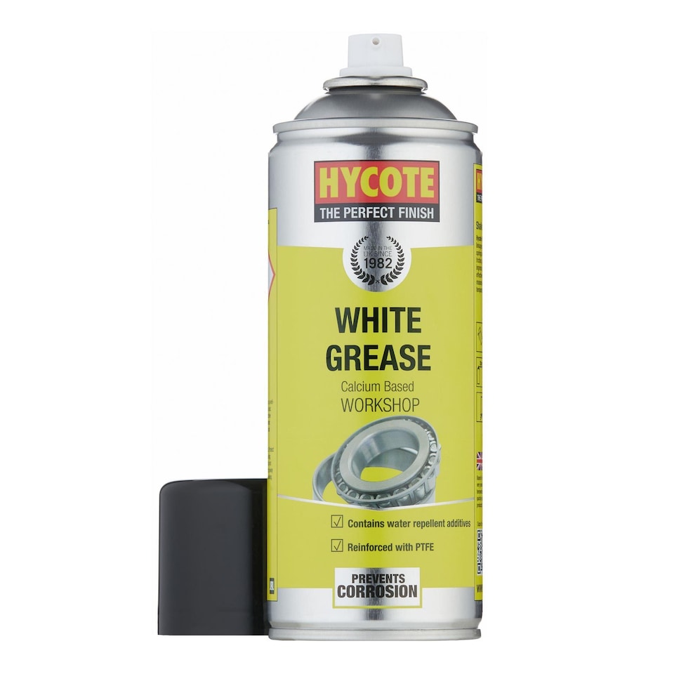image 1 of Hycote Workshop White Grease 2.4 Litres 400ml x6 Spray Aerosol Perfect Finish
