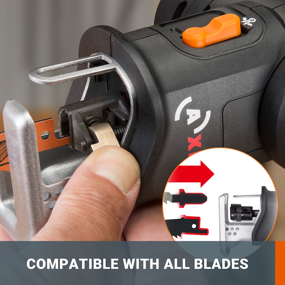 image 1 of WORX 20V AXIS Cordless 2-in-1 Jigsaw & Reciprocating Saw (BARE TOOL) WX550.9