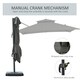 image 6 of Outsunny Cantilever Parasol Roma Umbrella w/ Base Weights, Dark Grey | Grey | Dark Grey