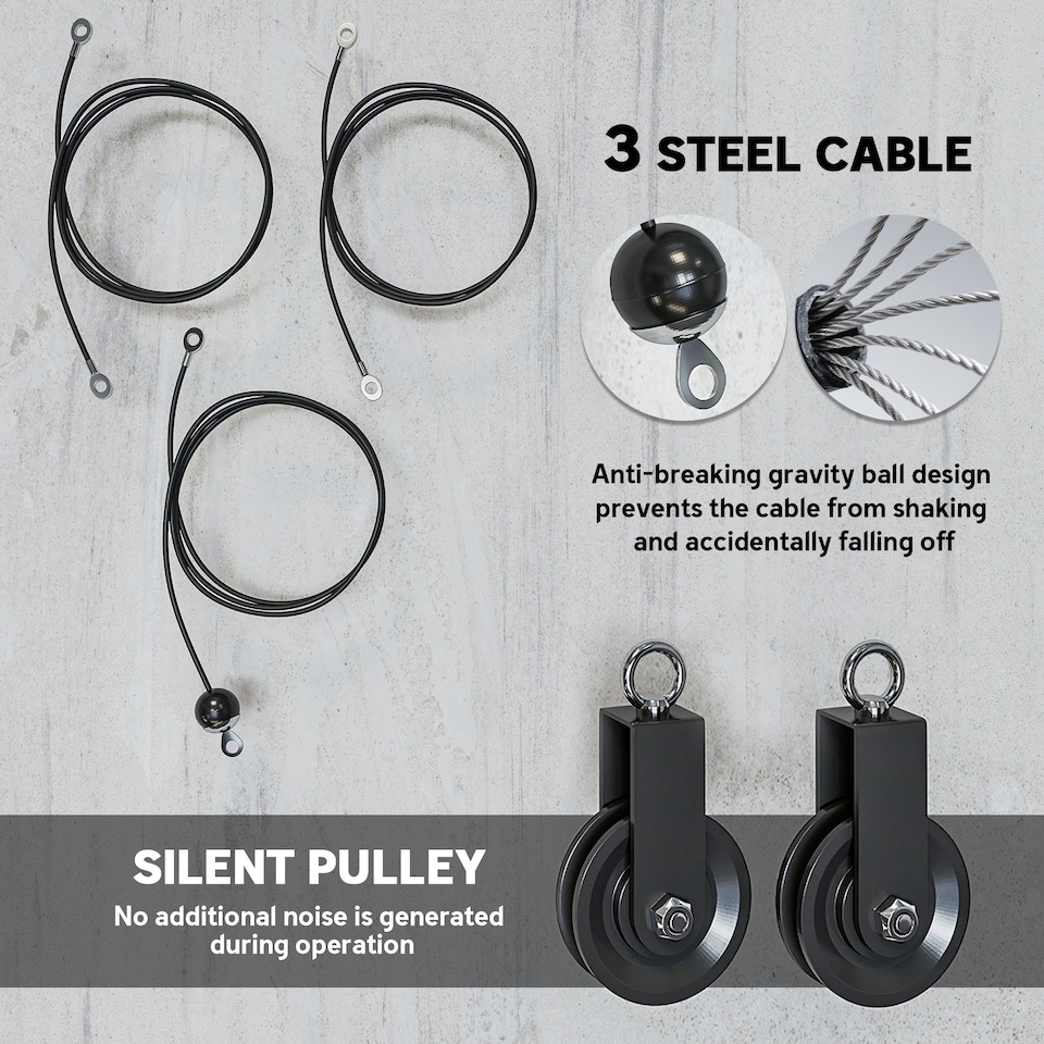 image 1 of Weight Cable Pulley System for Home Gym with Universal Loading Pin | Red