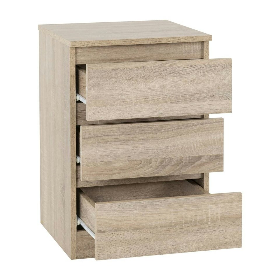image 1 of Pair of Malvern 3 Drawer Bedside Tables Black