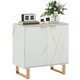 image 1 of HOMCOM Sideboard, Buffet Cabinet with 2 Doors and Adjustable Shelves, White White