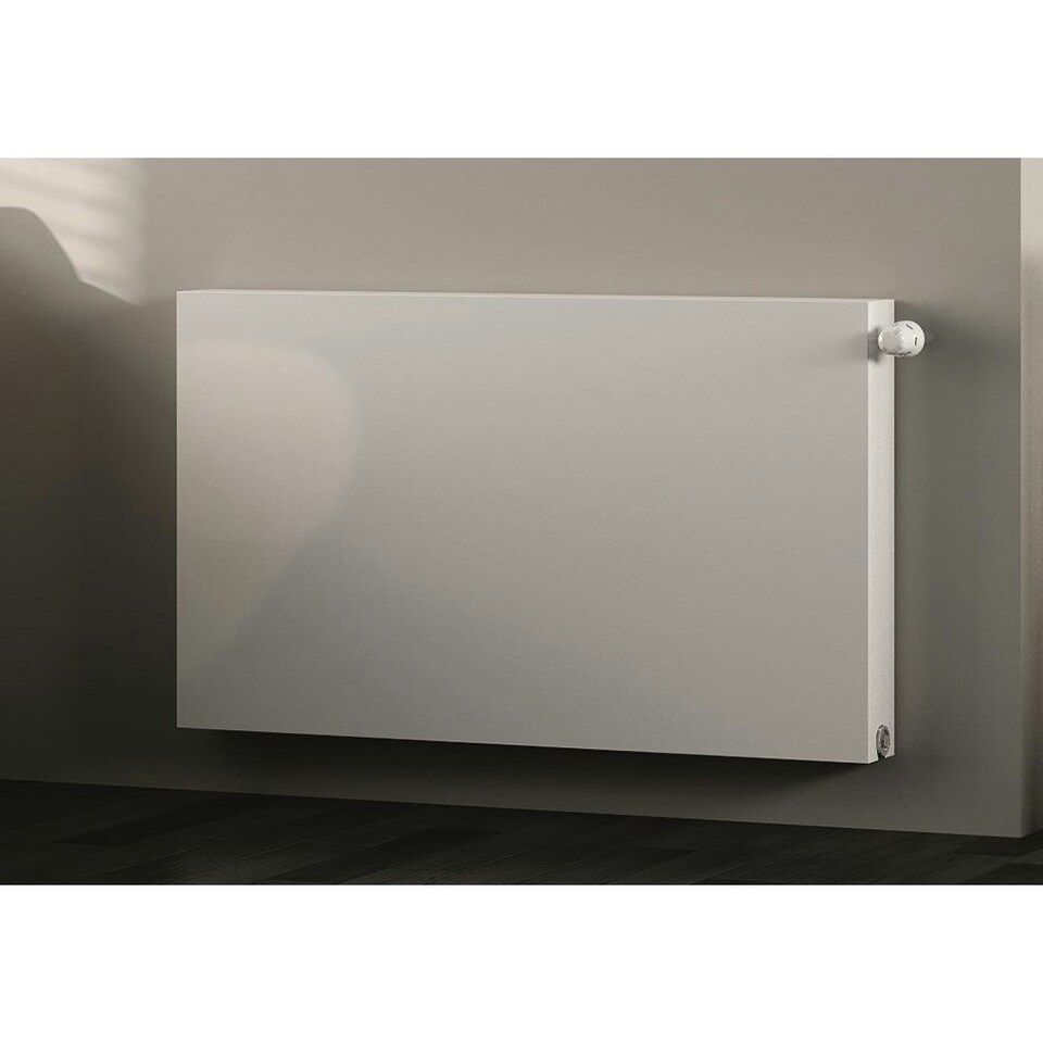 image 1 of 400mm (H) x 1400mm (W) - White Horizontal Flat - Type 22 - Radiator (Madrid) - Double Convector - (0.4m x 1.4m) - Depth 105mm