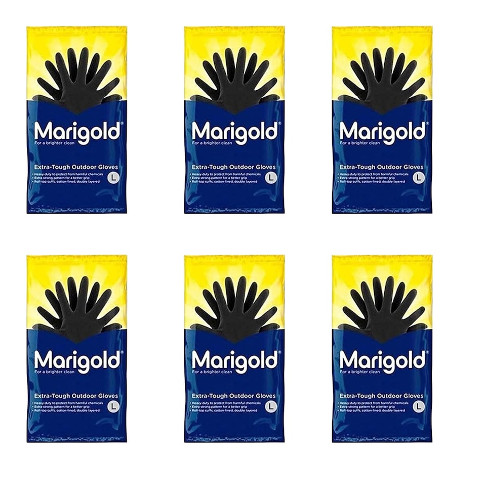 image 1 of Marigold Extra Tough Outdoor Gloves Large 6 Pairs Heavy Duty Strong Grip Durable
