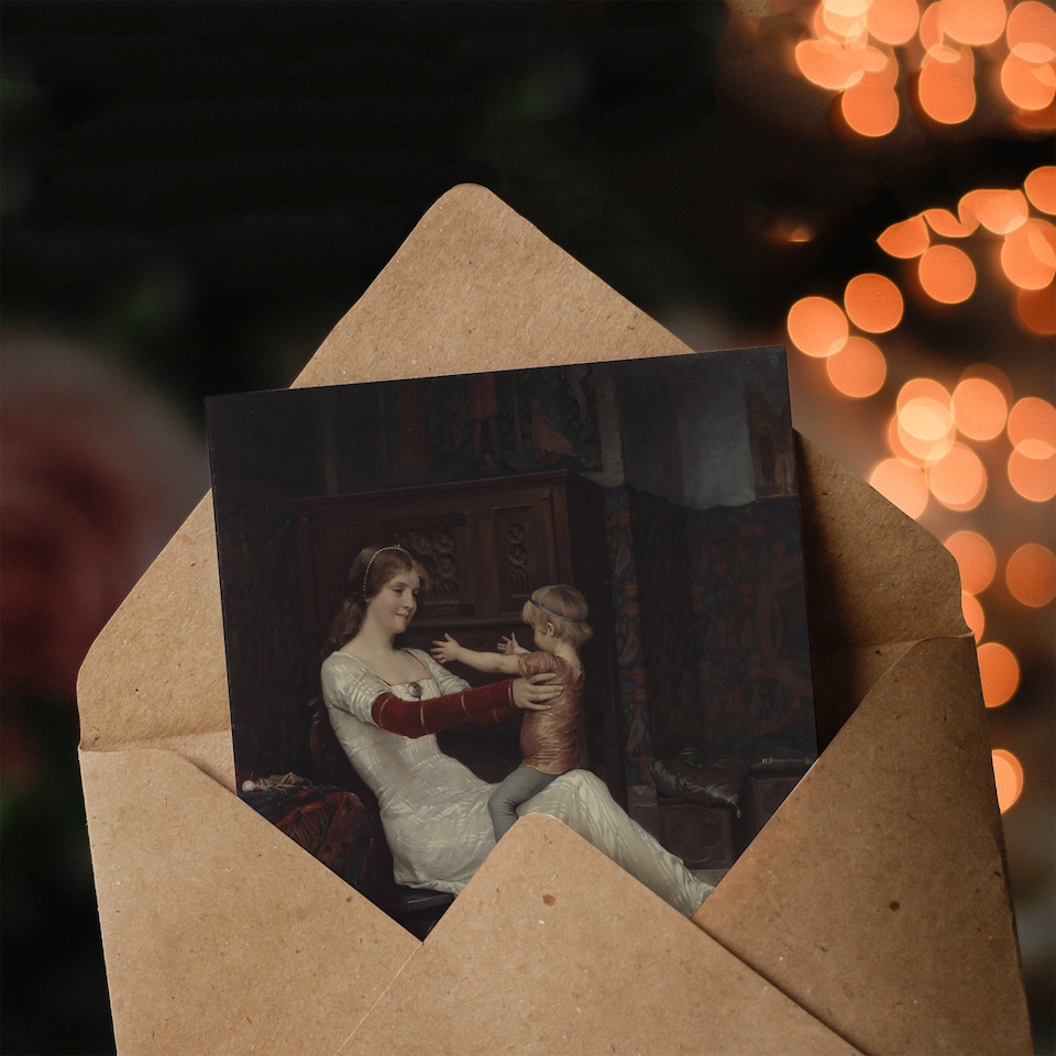 image 1 of Albert Edelfelt Queen Bianca of Namur With Son Art Greeting Card