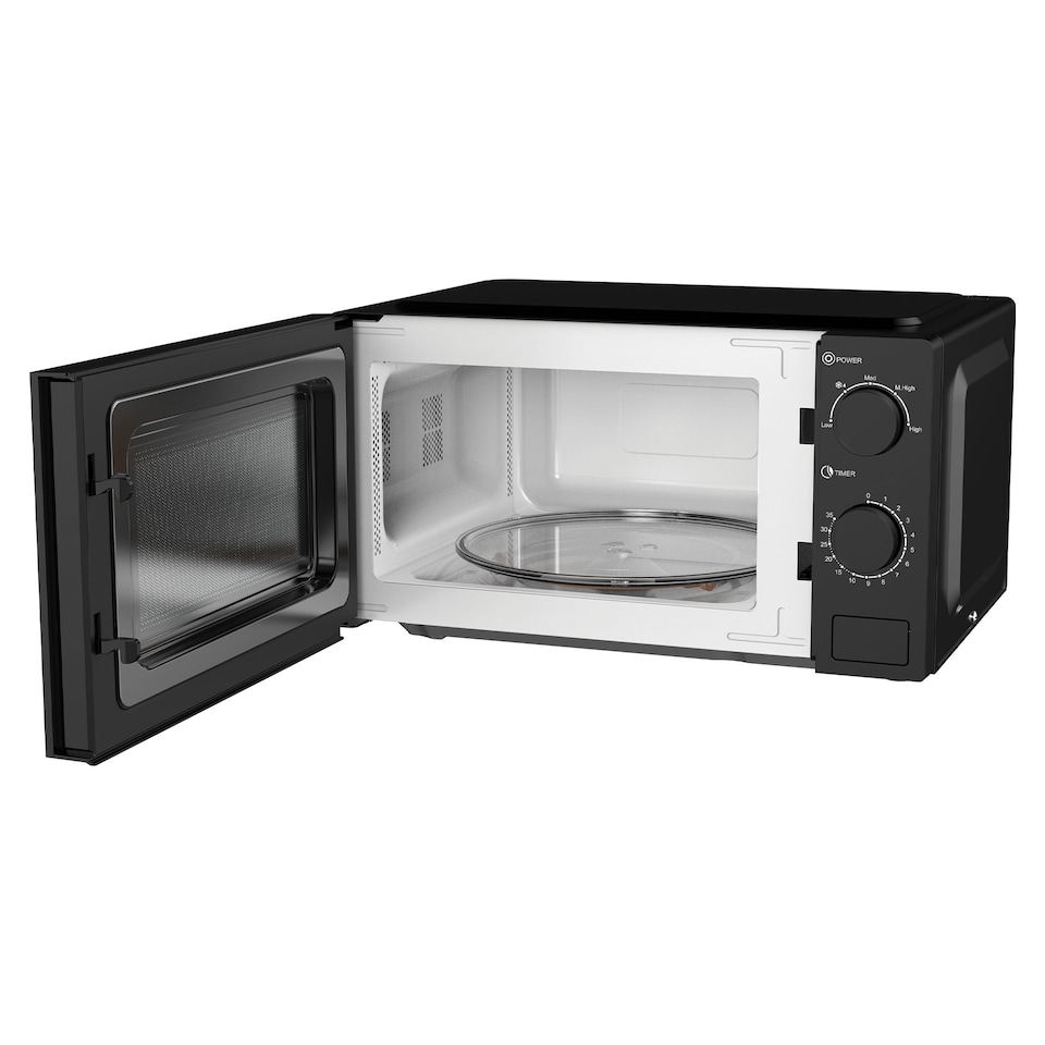 image 1 of Manual Microwave, 700 W, 20 Litre, 35 Minute Timer, Black, Igenix IGMS02071B