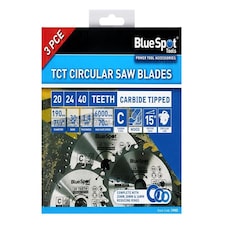 BlueSpot Tools 190mm Circular Saw Blade Set, 3 Piece
