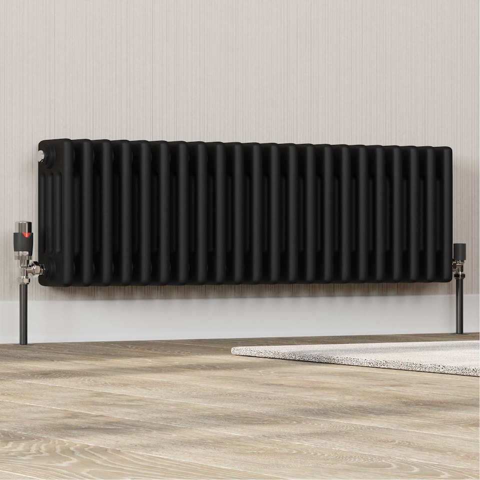 image 1 of Talus Flair - Black Thermostatic Radiator Valve & Installation Kit Angled 15mm