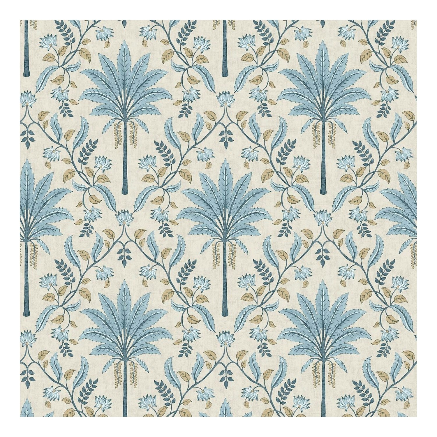 Holden Décor Eastern Horizons Palm Trellis Wallpaper - Blue - 10m x 53cm Blue