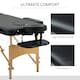 image 10 of HOMCOM Portable Massage Bed, Folding Spa Beauty Massage Table with 2 Sections, Carry Bag and Wooden Frame, Black