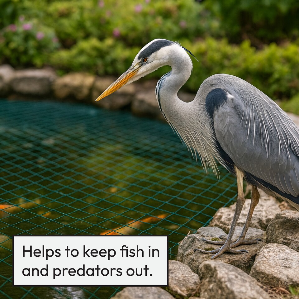 image 1 of Pisces 6 x 4m Pond Protection Netting with 14 Pegs