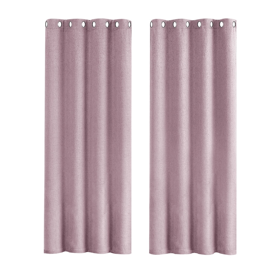 image 1 of Lilac Lined Blackout Eyelet Curtains - 46 x 54 Inch Drop - 2 Panel | Purple | One Size