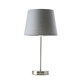 image 3 of ValueLights Modern Satin Silver Table Lamp With Grey Shade Grey