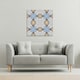 image 2 of Abstract geometric roughly hatched shapes colored with hand drawn brush stokes (Canvas Print) 77 x 77 x 4cm