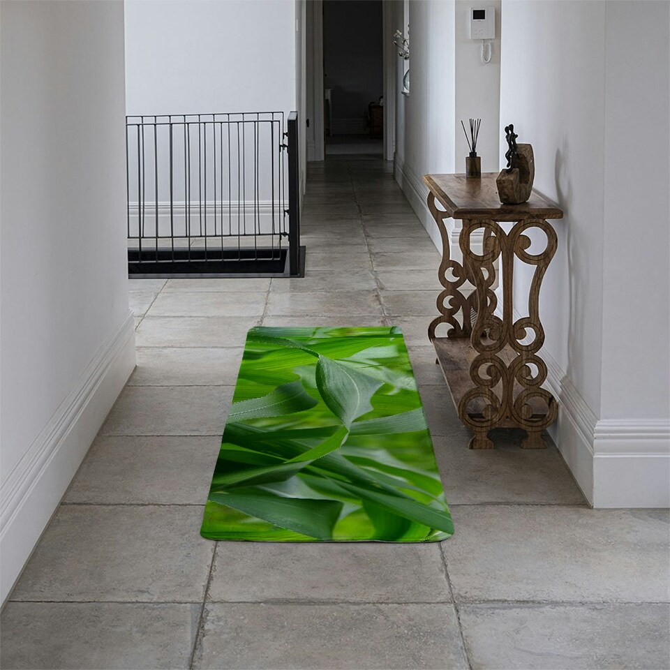image 1 of Green Leaves corn fields as background Designer (Runner Rug)