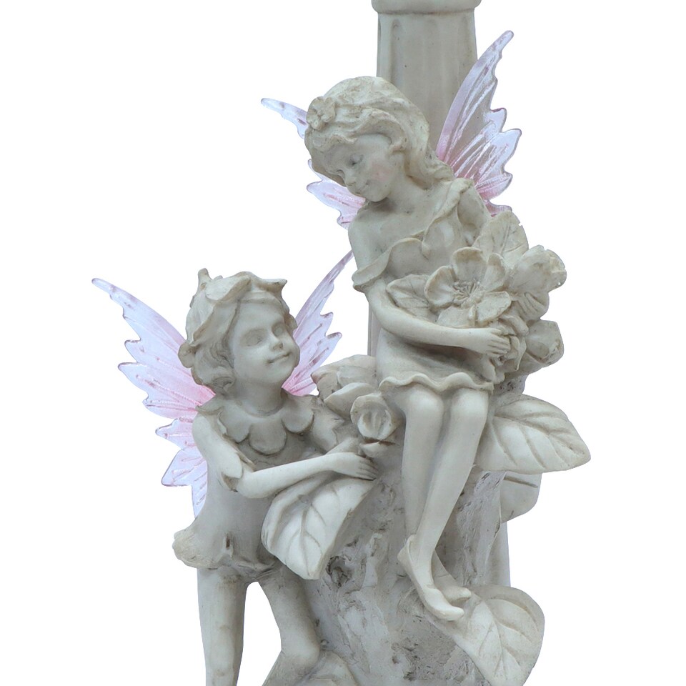 image 1 of Solar Fairies Under Lamp Post Ornament with LED Light