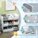 image 4 of ZONEKIZ Storage Unit w/ 9 Removable Storage Baskets for Nursery Playroom - Grey Grey