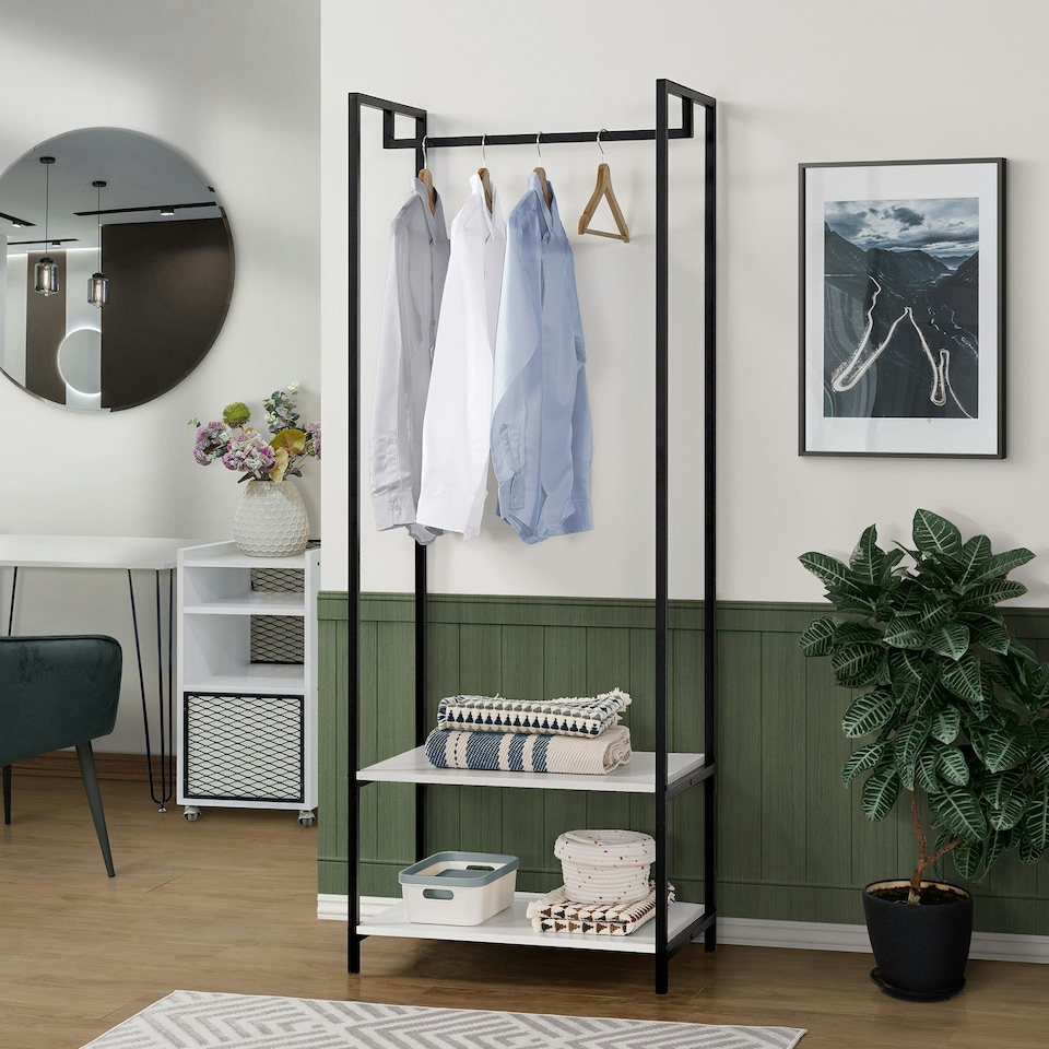 image 1 of Scala Open Wardrobe with 2 Shelves White