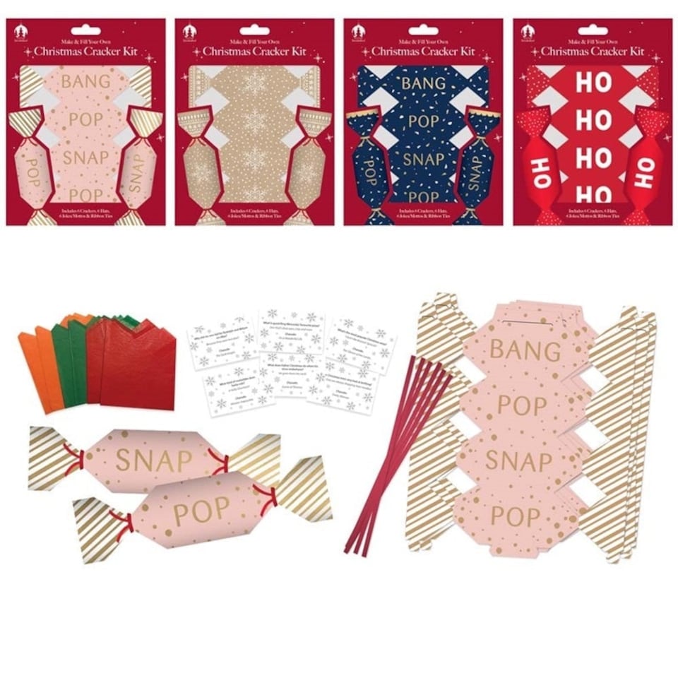 image 1 of Single Pack of 6 Make Your Own Christmas Dinner Cracker Kit