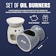image 4 of Set Of 2 Wax Melt Burner Ceramic Essential Oil Burners Decor Pattern Scented Diffuser Warmer