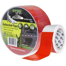 10m Red & White Reflective Tape 50mm | High Visibility Weatherproof Safety Tape