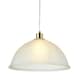image 1 of First Choice Lighting Frosted Ribbed Glass with Satin Brass Ceiling Pendant Bronze | White