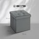 image 7 of HOMCOM Foldable Sherpa Fleece Storage Ottoman, 38 x 38 x 38 cm Grey