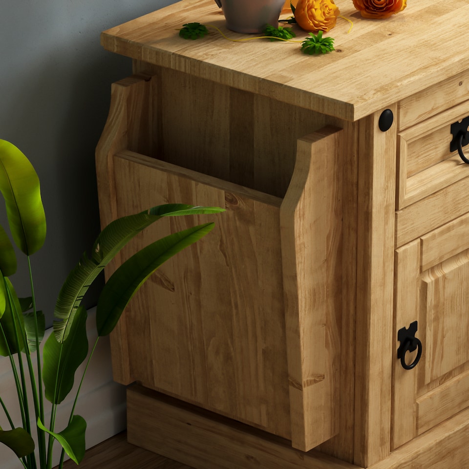 image 1 of Vida Designs Corona Magazine Table 1 Door 1 Drawer Cabinet, Solid Pine Wood