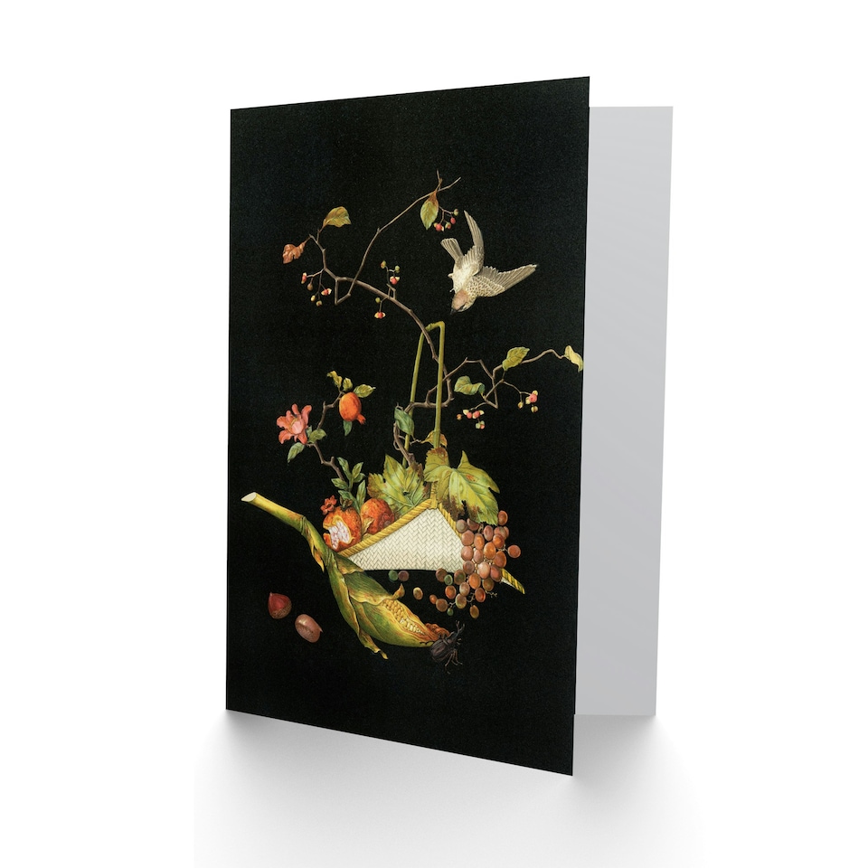 image 1 of G A Audsley Art Card Vintage Stylised Still Life with Bird