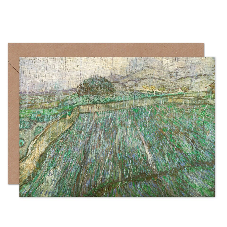 image 1 of Vincent Van Gogh Dutch Rain Blank Art Card