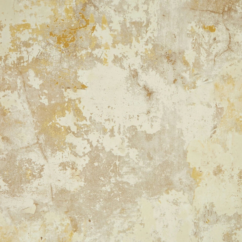 Sample of Patina Concrete Effect Wallpaper in Cream & Gold Multi