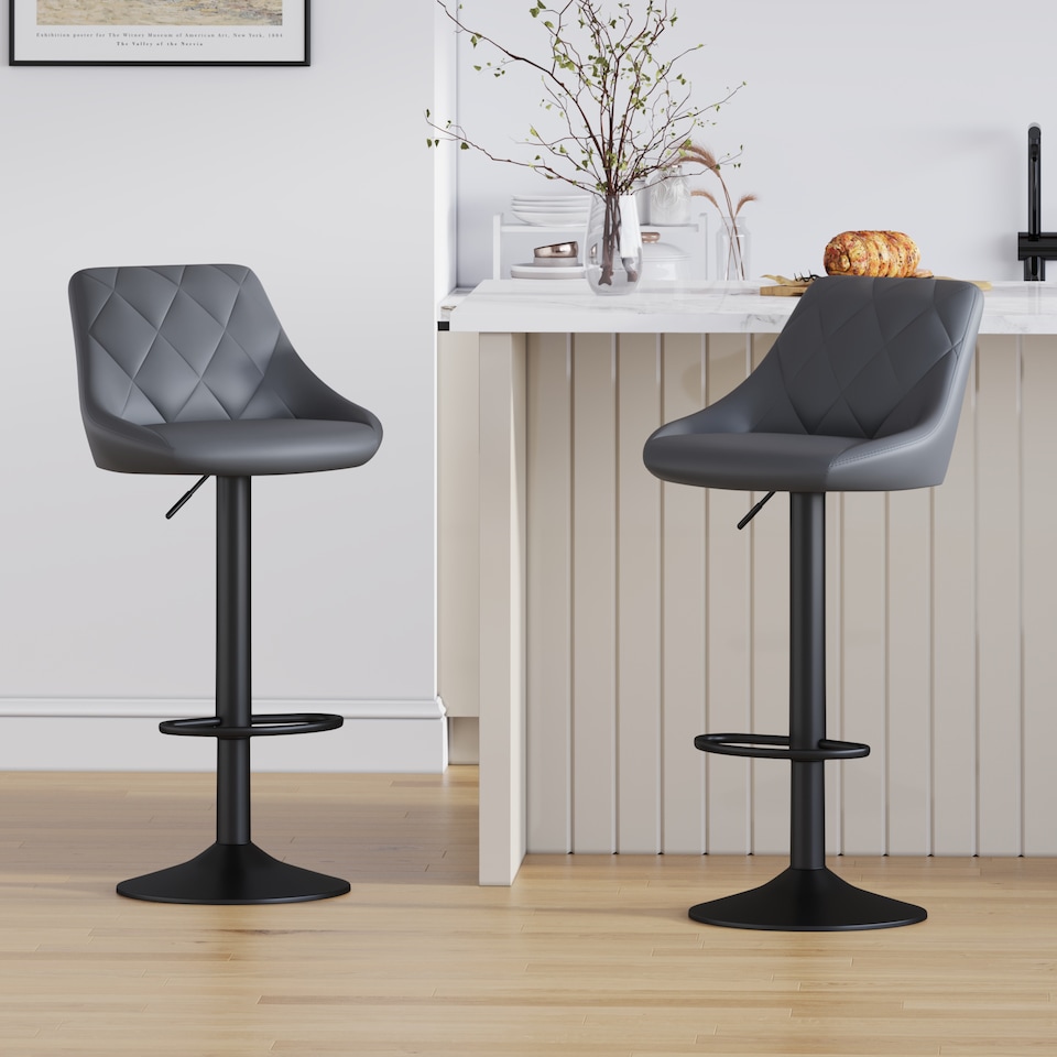 image 1 of MCC Direct Set of 2 Height Adjustable Bar Stool Kitchen Breakfast Chairs Stanley