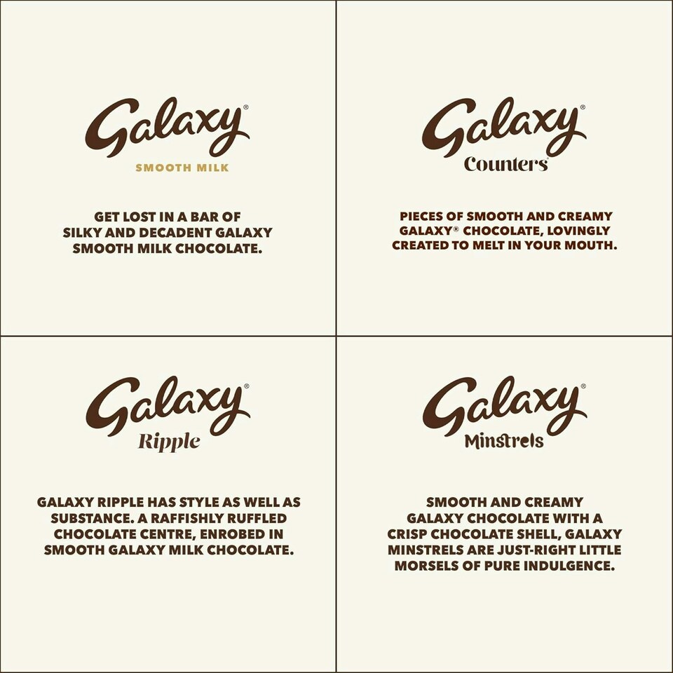 image 1 of Galaxy Variety Chocolate Hamper Gift Box | Smooth Milk | Minstrels | Counters | Ripple
