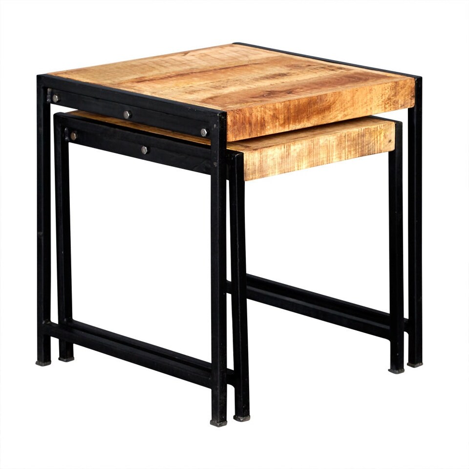 image 1 of Herica Industrial Style Mintis Nest of 2 Tables Brown