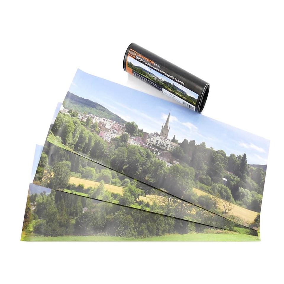 image 1 of Gaugemaster Scenics Pretty British Town Small Photo Backscene (1372x152mm)