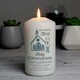 image 3 of Personalised Boys First Holy Communion Pillar Candle White